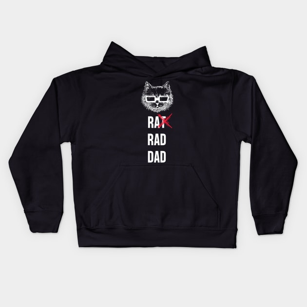 CAT RAD DAD Kids Hoodie by gain